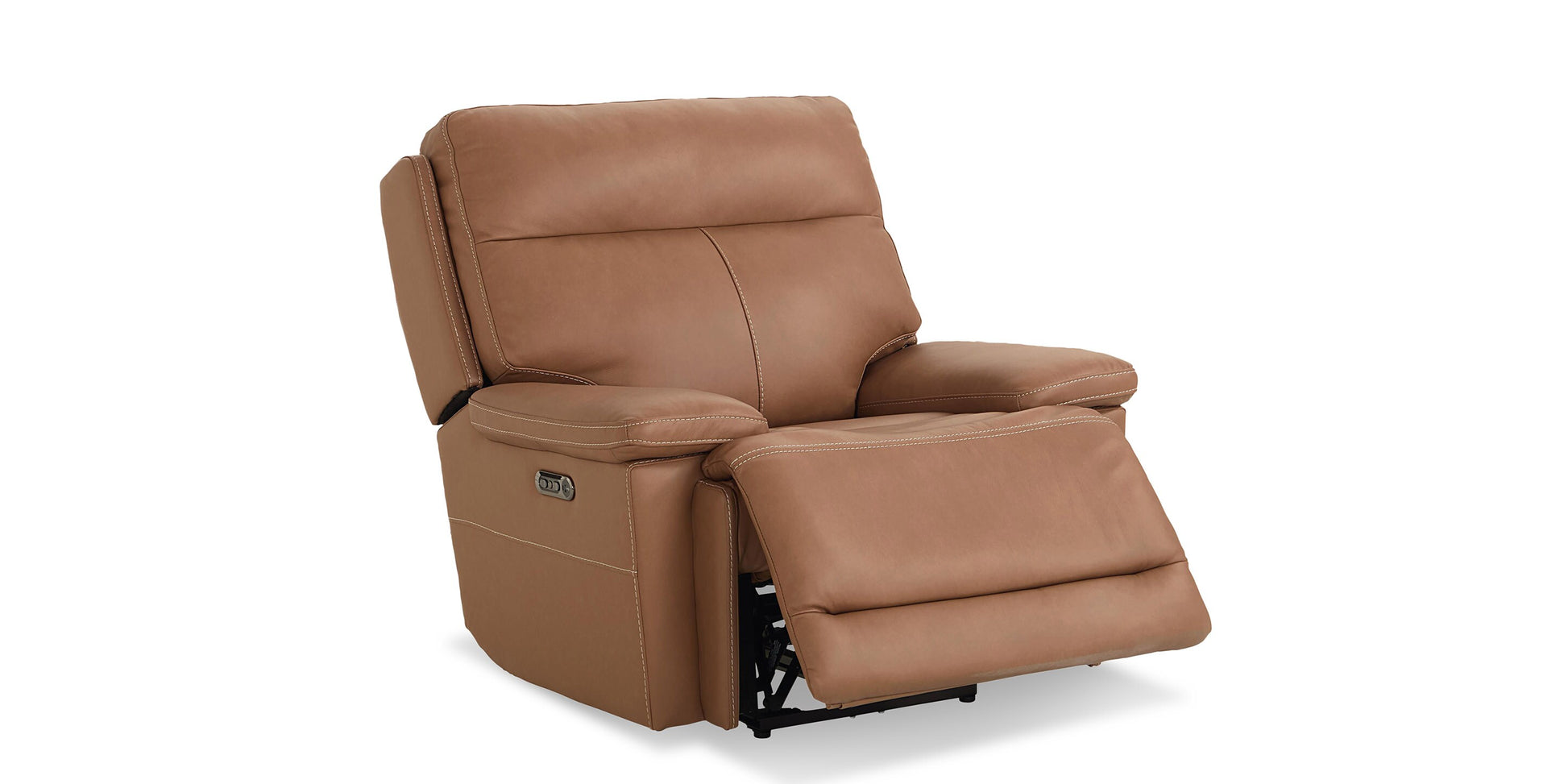 Bassett Club Level Fletcher Leather Zero Gravity Power Recliner — Bassett manufacturer gallery — Fletcher Antelope — Wallsaver Recliner w/Power