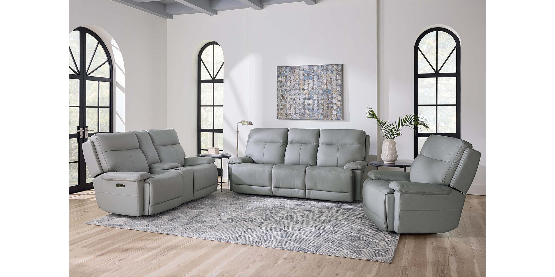Bassett Club Level Fletcher Leather Power Reclining Sofa — Bassett manufacturer gallery — Fletcher Sofa w/ Power image number 1