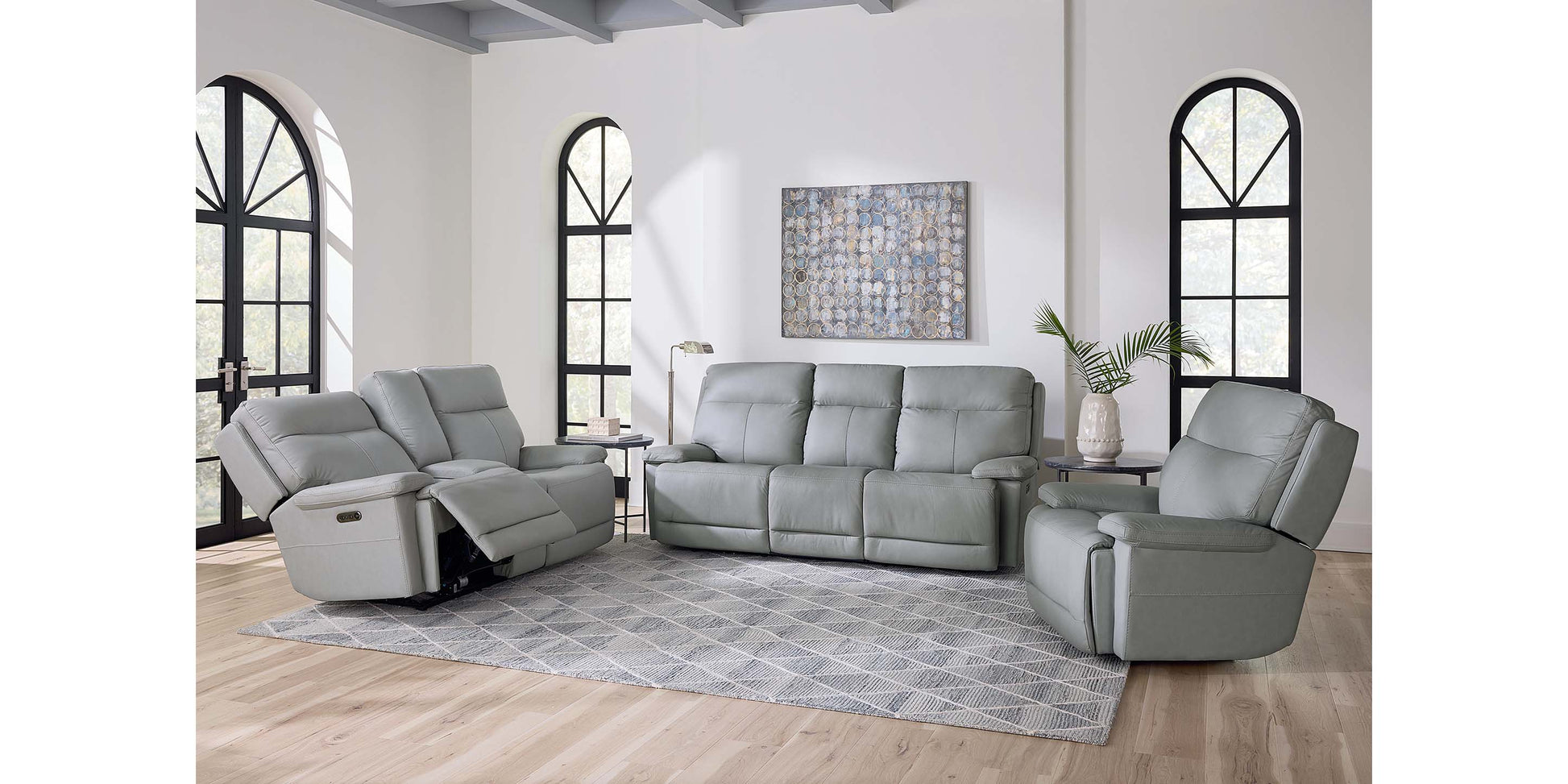 Bassett Club Level Fletcher Leather Power Reclining Sofa — Bassett manufacturer gallery — Fletcher Sofa w/ Power image number 2