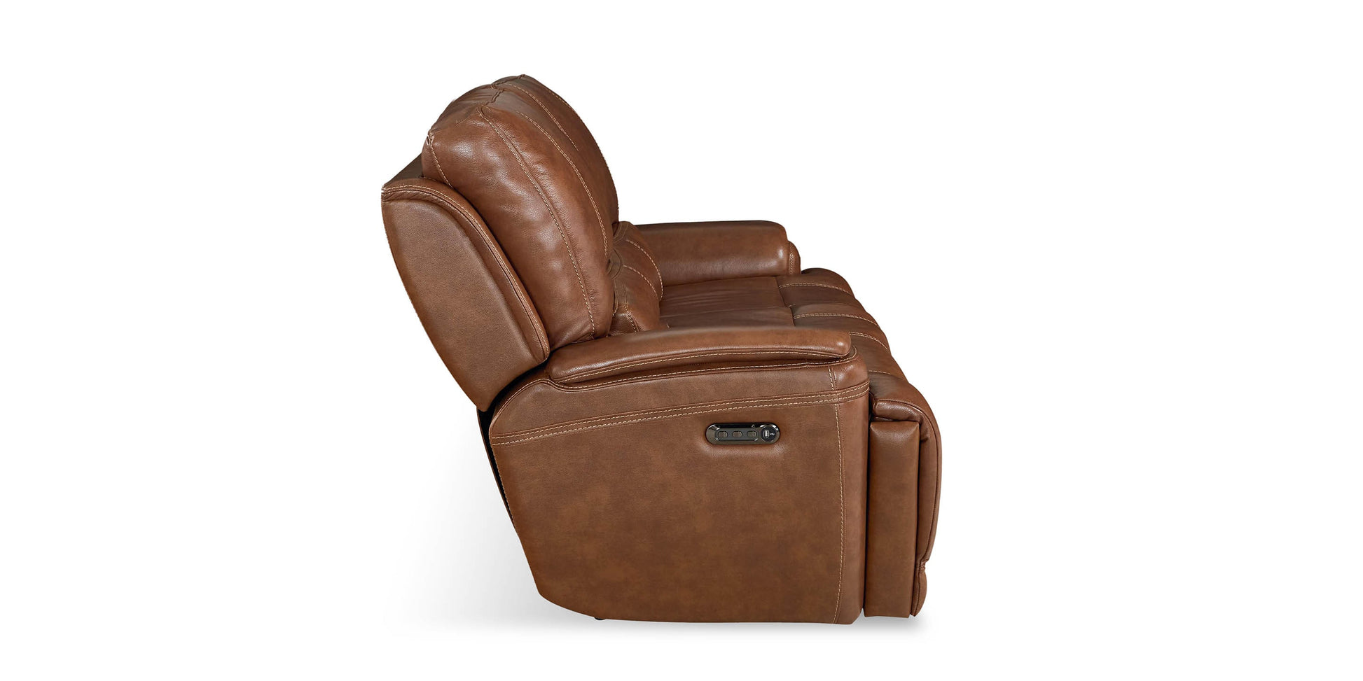Bassett Club Level Burlington Leather Power Reclining Loveseat — Bassett manufacturer gallery — Loveseat w/Power image number 3
