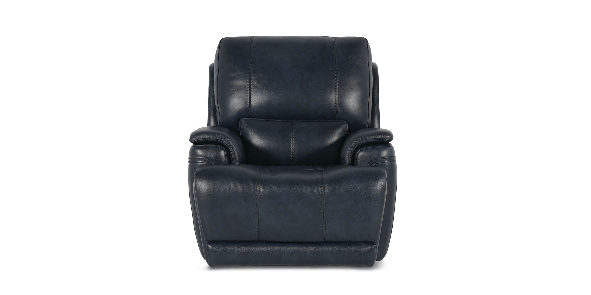 Bassett Club Level Burlington Leather Zero Gravity Power Recliner — Bassett manufacturer gallery — Burlington Navy — Recliner w/Power