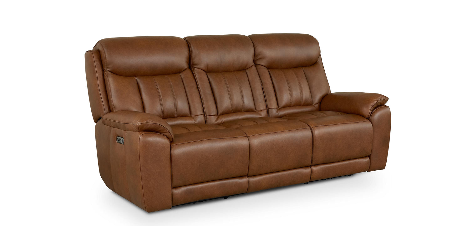 Bassett Club Level Benson Leather Power Reclining Sofa — Bassett manufacturer gallery — Power Sofa image number 4