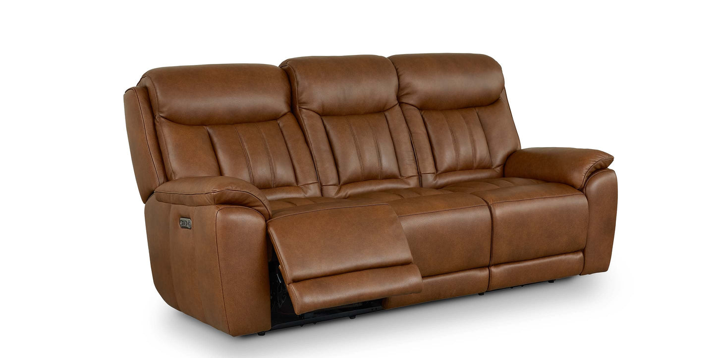 Bassett Club Level Benson Leather Power Reclining Sofa — Bassett manufacturer gallery — Power Sofa image number 5