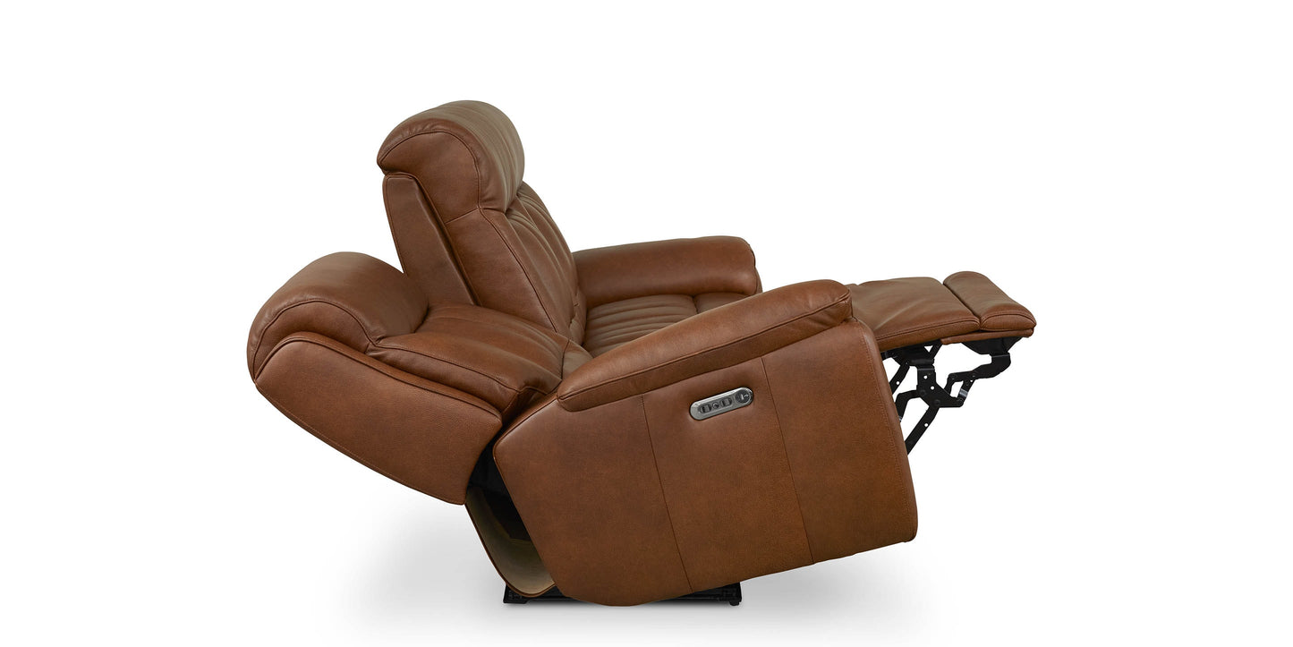 Bassett Club Level Benson Leather Power Reclining Sofa — Bassett manufacturer gallery — Power Sofa image number 3