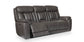 Bassett Club Level Benson Leather Power Reclining Sofa — Bassett manufacturer gallery — Benson Tuscan Gunmetal — Power Sofa