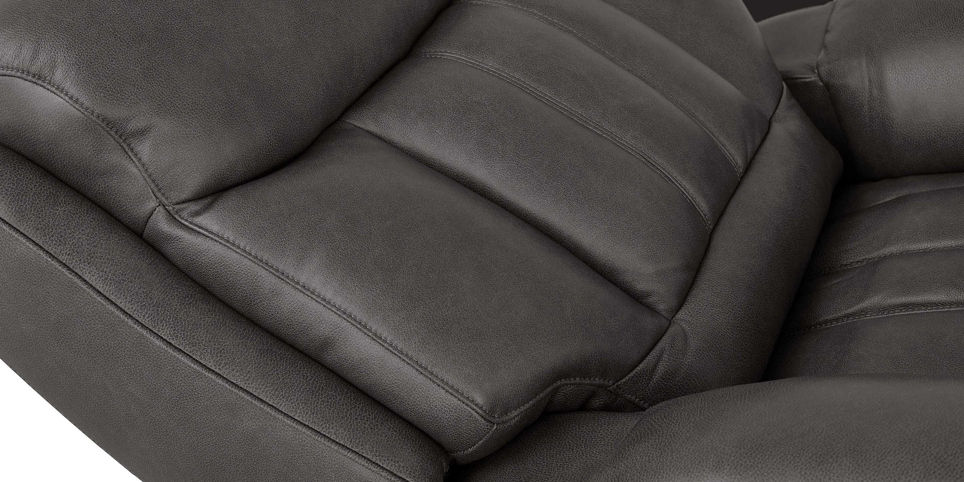 Bassett Club Level Benson Leather Power Reclining Sofa — Bassett manufacturer gallery — Benson Tuscan Gunmetal — Power Sofa