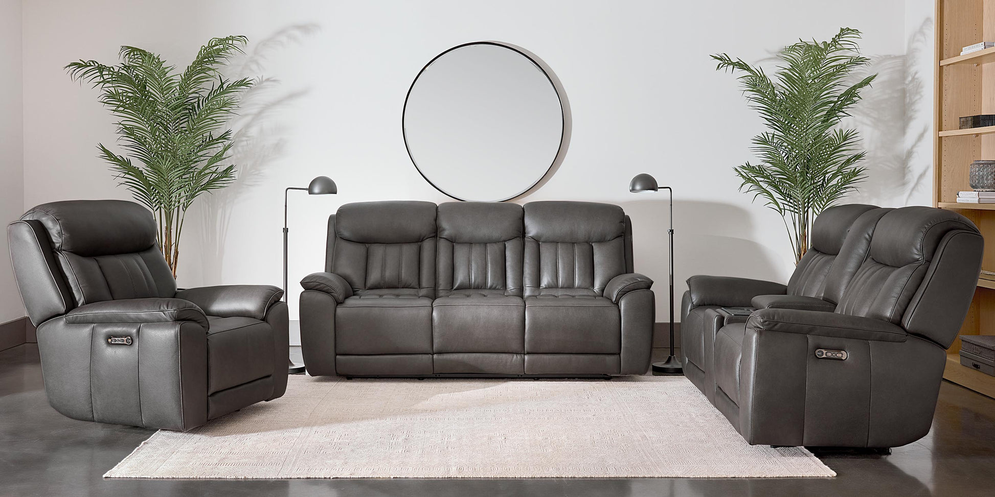 Bassett Club Level Benson Leather Power Reclining Sofa — Bassett manufacturer gallery — Power Sofa image number 1