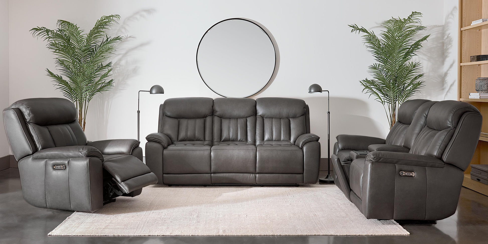 Bassett Club Level Benson Leather Power Reclining Sofa — Bassett manufacturer gallery — Power Sofa image number 2