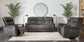 Bassett Club Level Benson Leather Power Reclining Loveseat with Center Console — Bassett manufacturer gallery — Power Loveseat w/ console image number 2