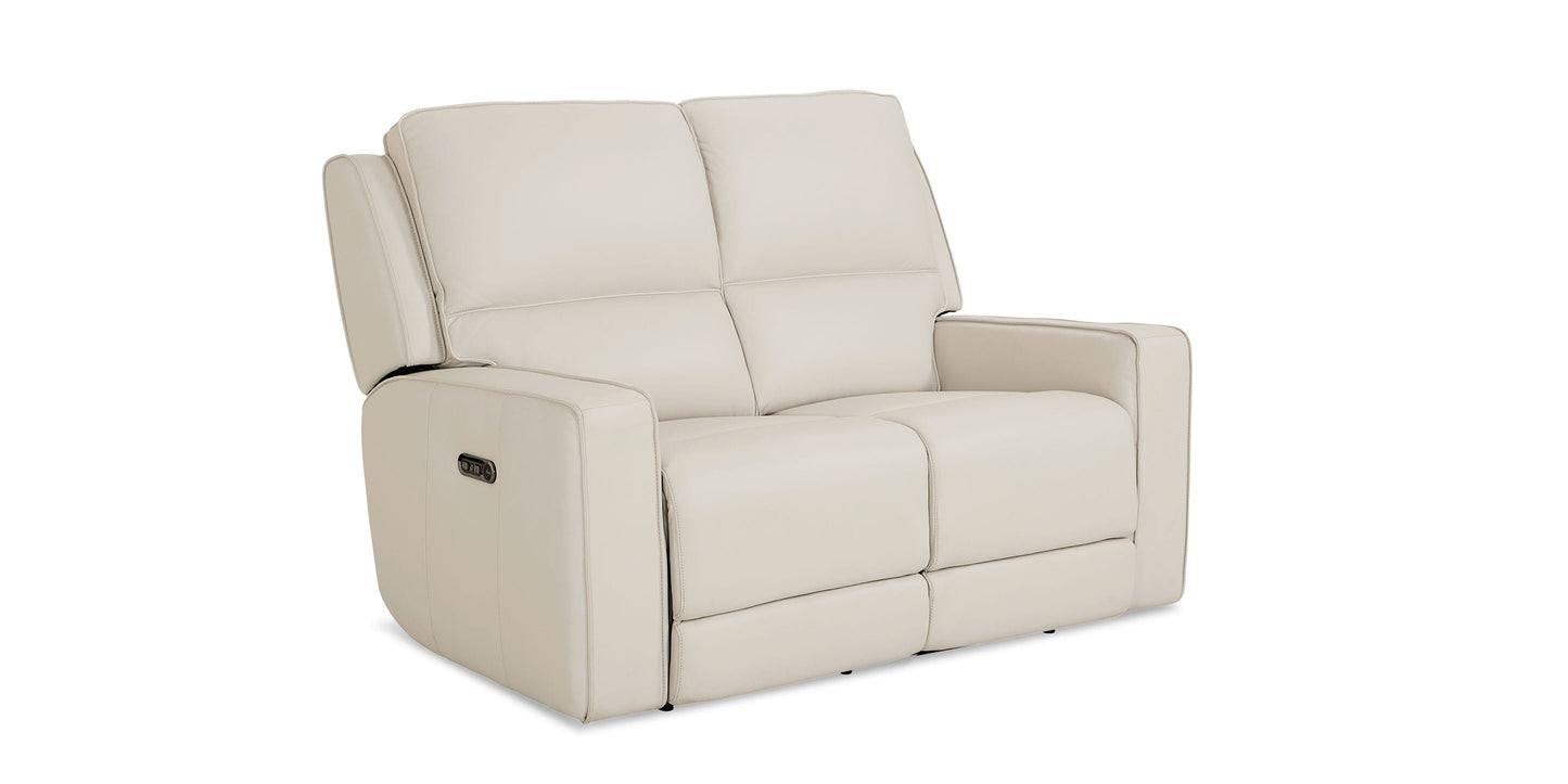 Bassett Club Level Raymond Leather Power Reclining Loveseat — Bassett manufacturer gallery — Power Loveseat image number 1