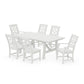POLYWOOD Chinoiserie 7-Piece Rustic Farmhouse Dining Set — Vintage White