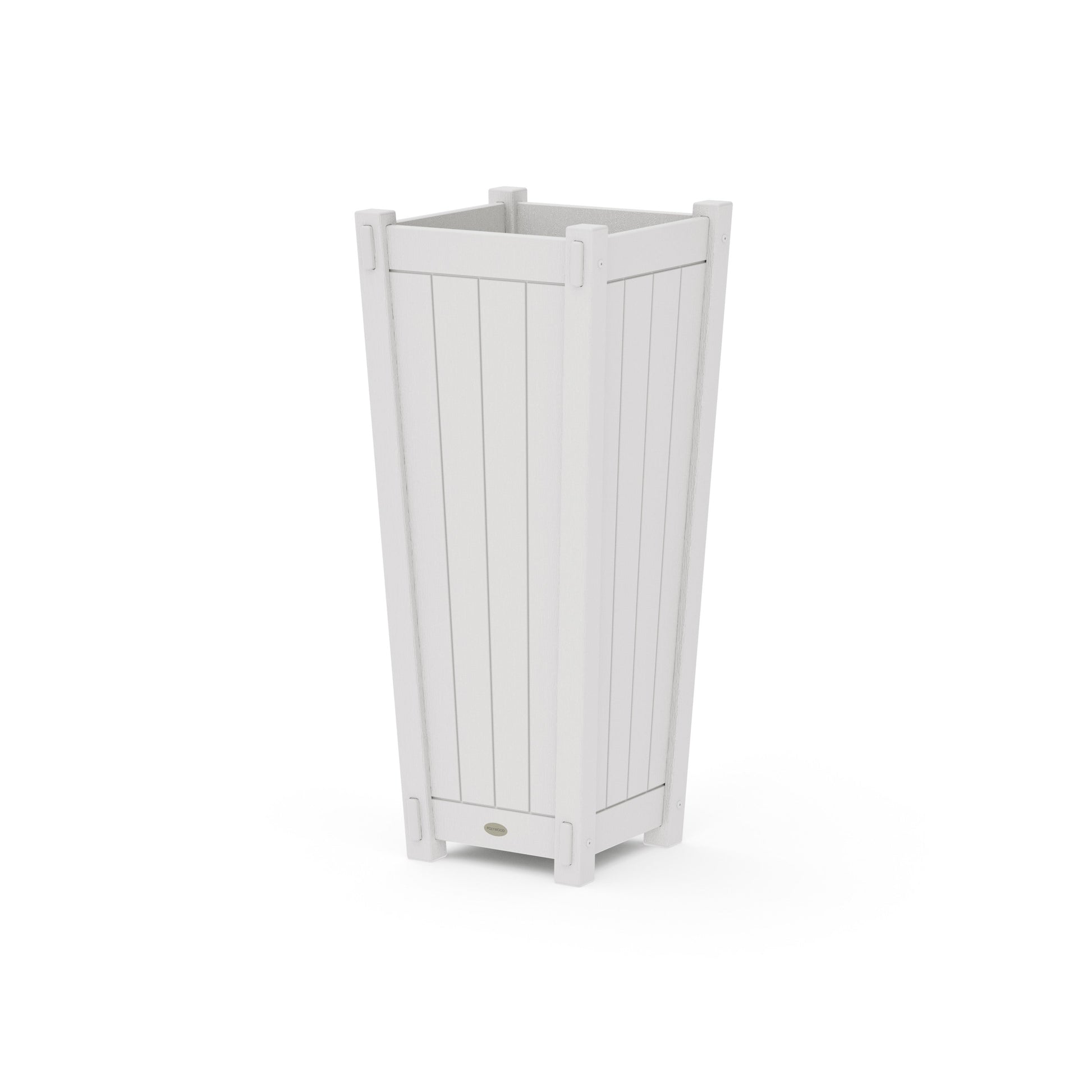 POLYWOOD Vineyard Tapered Square Tall Planter Box — Vintage White
