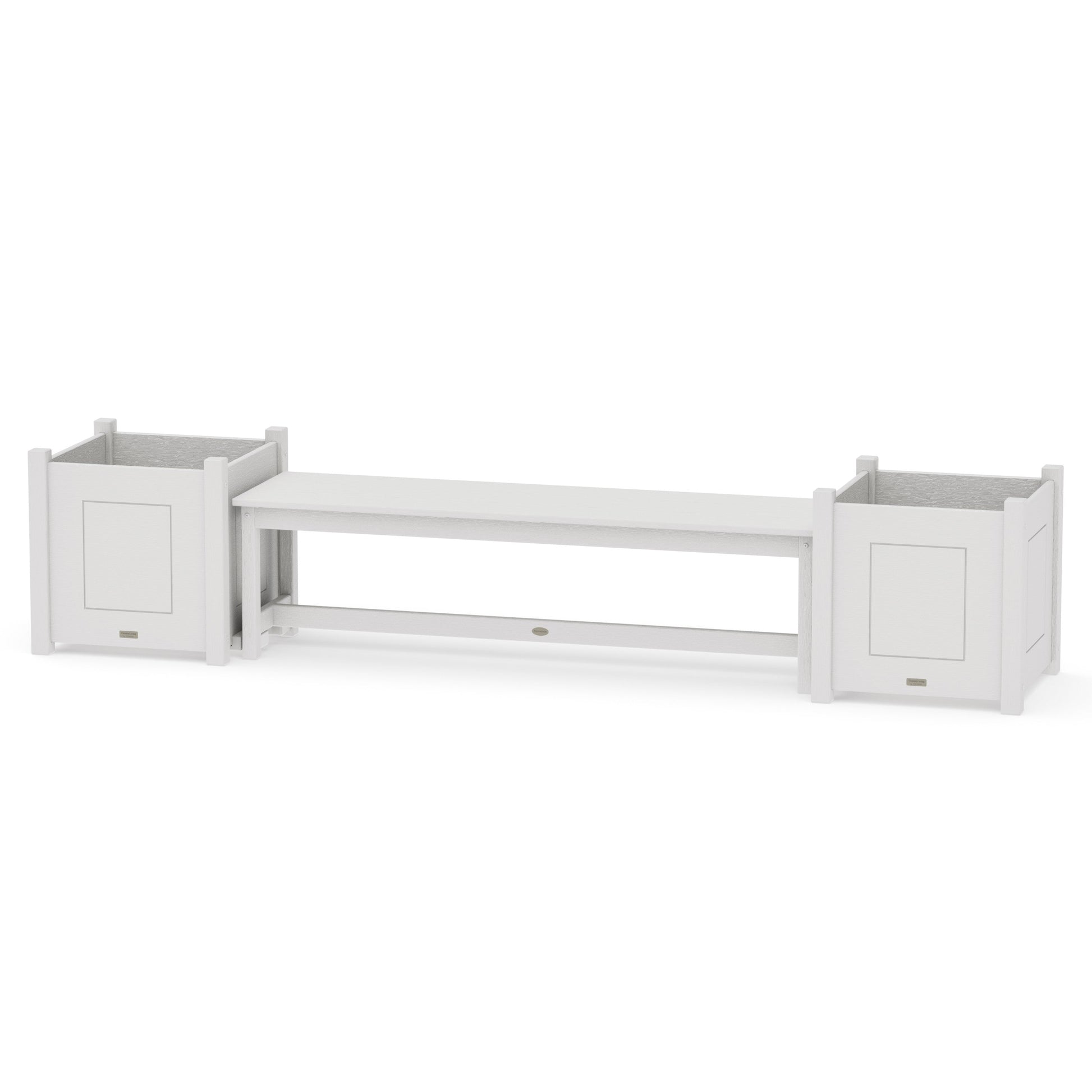 POLYWOOD 60" Country Living Straight Planter Bench Set - Large — Vintage White