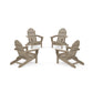 POLYWOOD 4-Piece Classic Folding Adirondack Conversation Set — Vintage Sahara