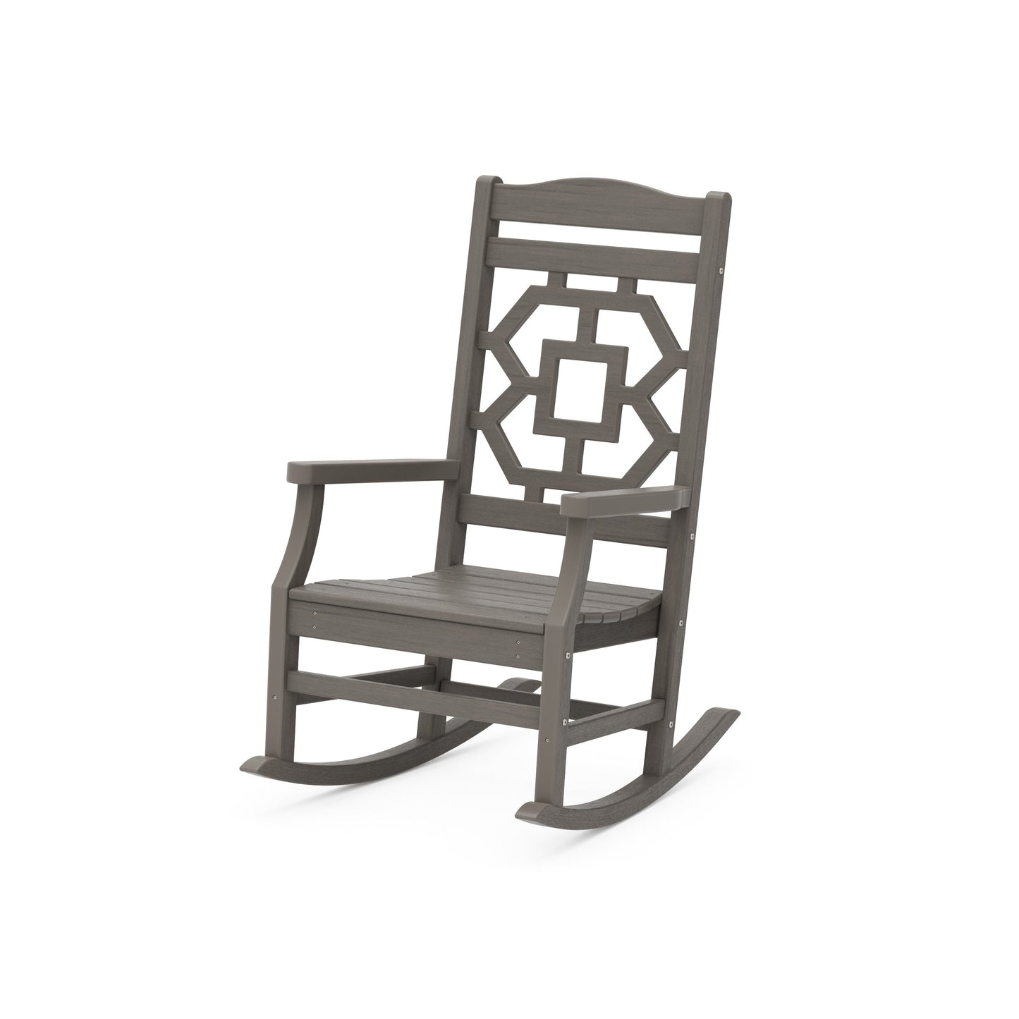POLYWOOD Chinoiserie Rocking Chair — Driftwood