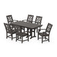 POLYWOOD Chinoiserie Arm Chair 7-Piece Farmhouse Dining Set — Vintage Coffee