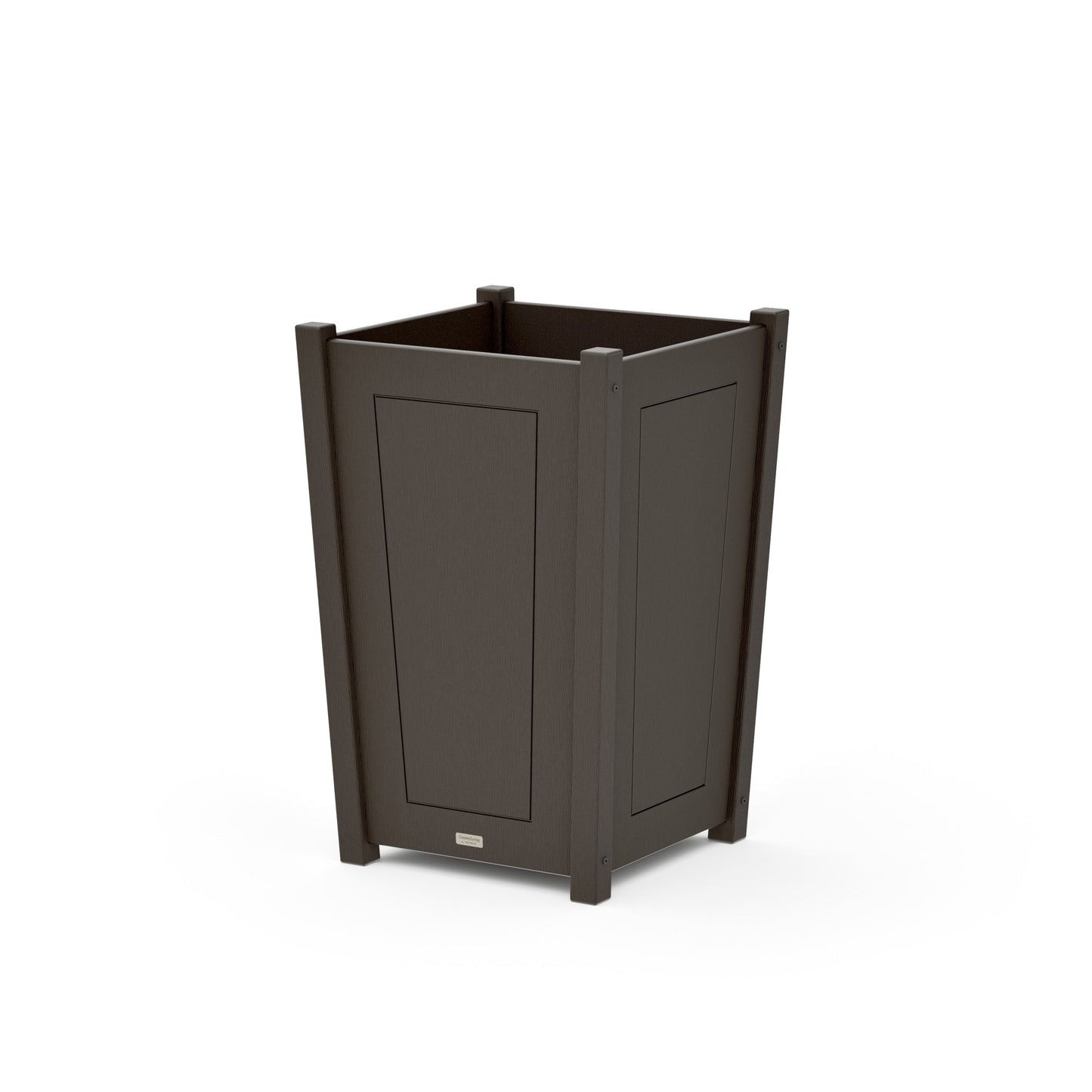 POLYWOOD Country Living Large Tapered Square Planter Box — Vintage Coffee