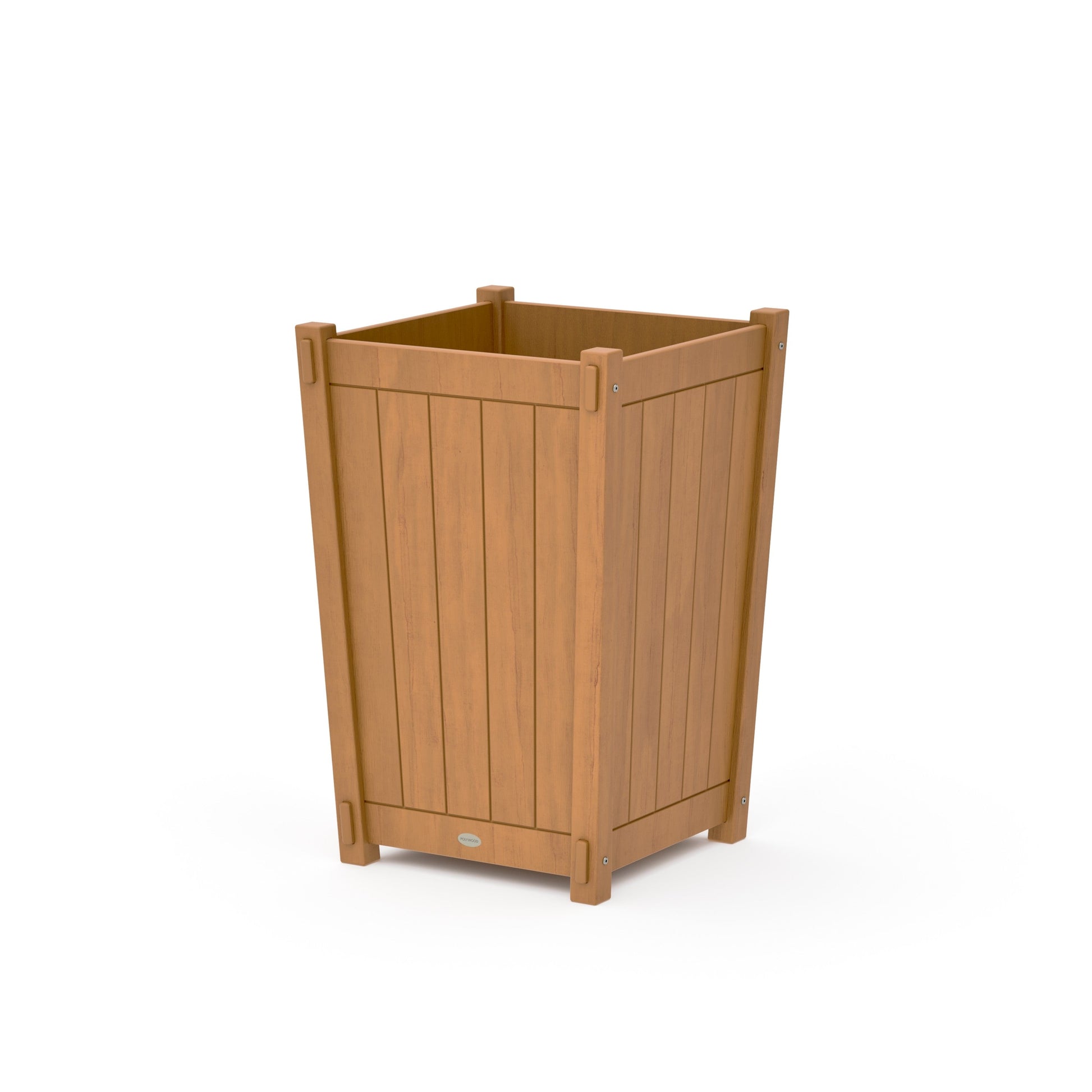 POLYWOOD Vineyard Large Tapered Square Planter Box — Natural