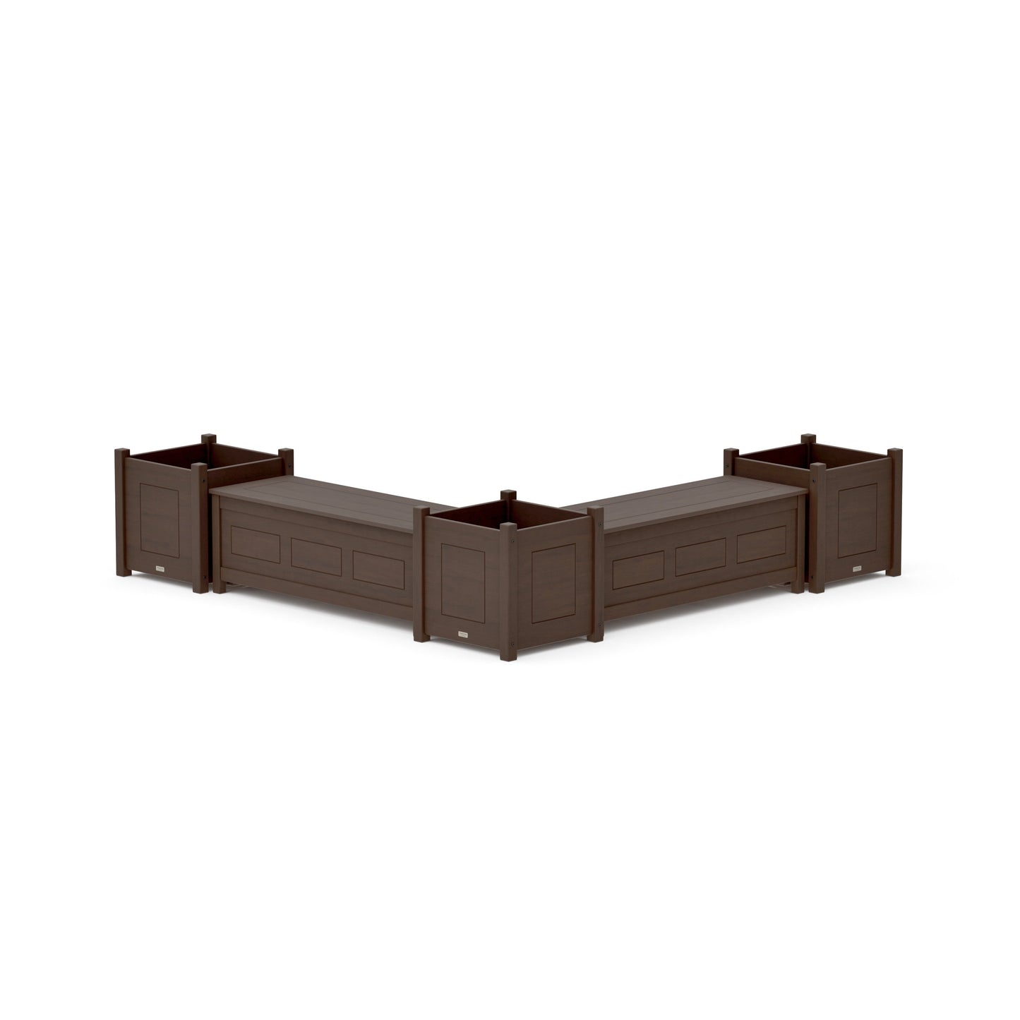 POLYWOOD 48" Country Living L- Shaped Planter Storage Bench Corner Set- Large — Kona