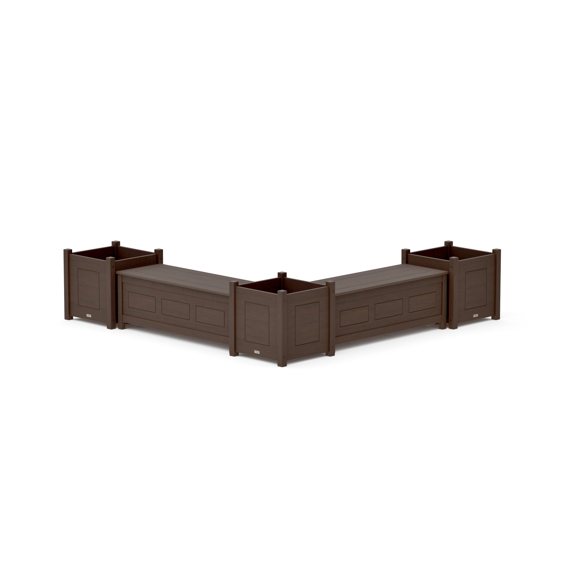 POLYWOOD 48" Country Living L- Shaped Planter Storage Bench Corner Set- Large — Kona