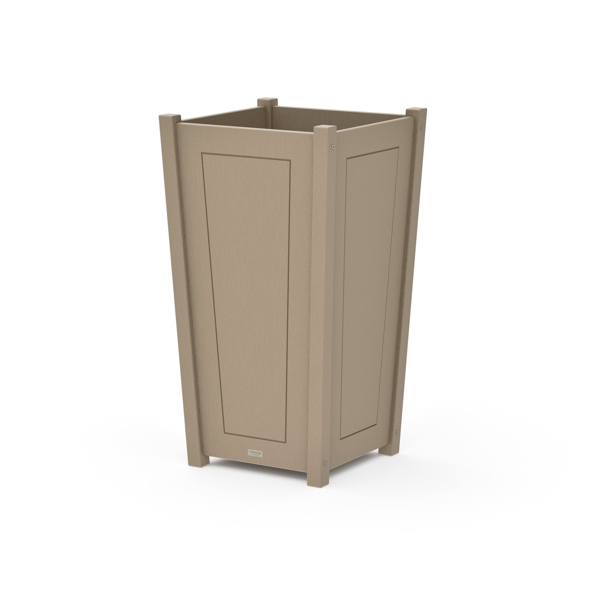 POLYWOOD Country Living Large Tapered Square Tall Planter Box — Vintage Sahara