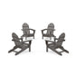 POLYWOOD 4-Piece Classic Folding Adirondack Conversation Set — Driftwood