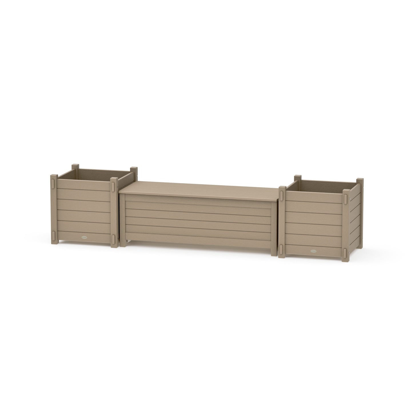 POLYWOOD 48" Nautical Straight Planter Storage Bench Set- Large — Vintage Sahara