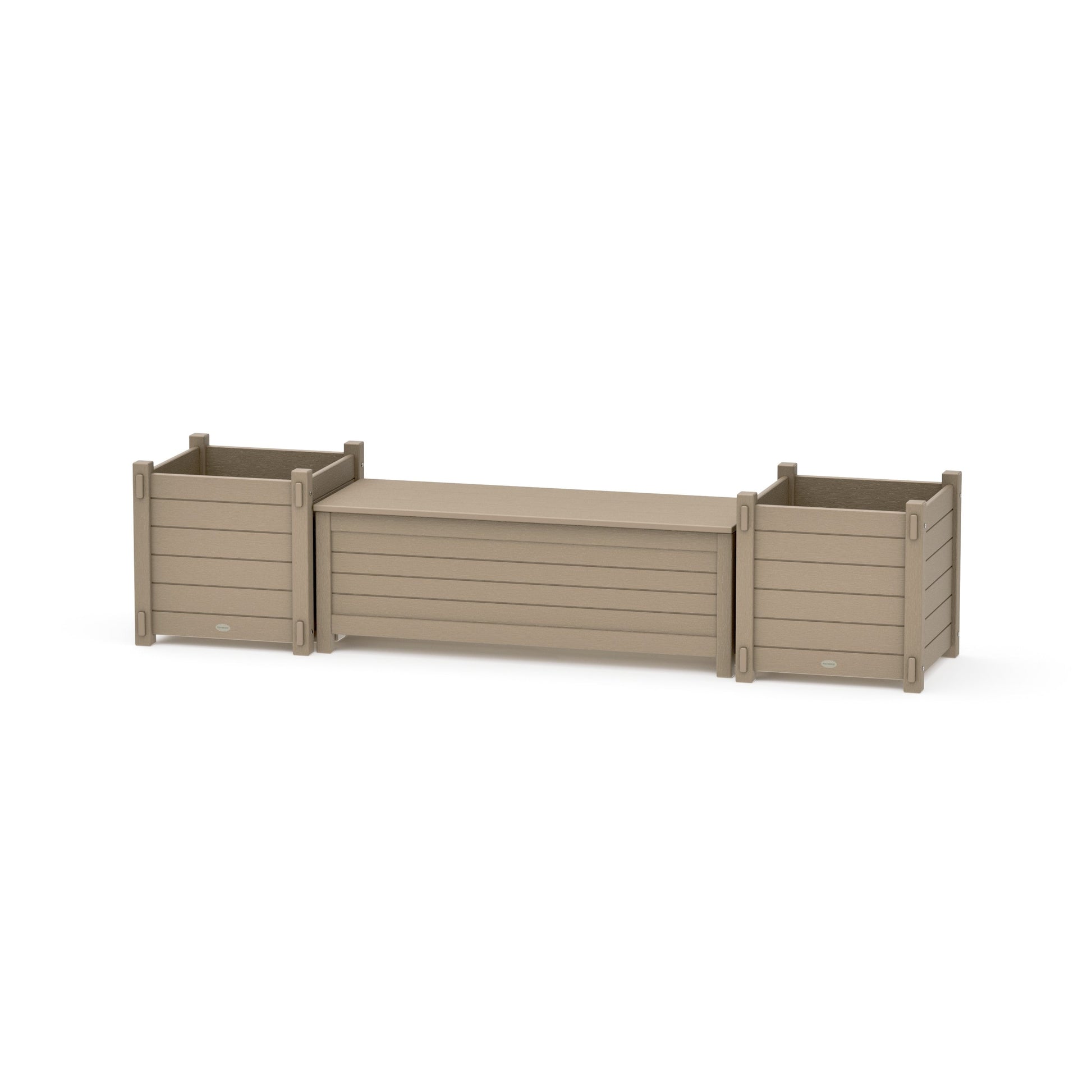 POLYWOOD 48" Nautical Straight Planter Storage Bench Set- Large — Vintage Sahara