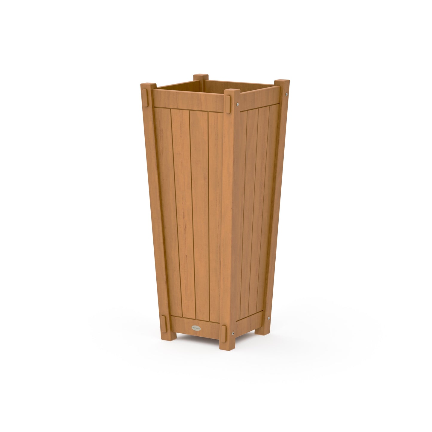 POLYWOOD Vineyard Tapered Square Tall Planter Box — Natural