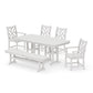 POLYWOOD Chippendale 6-Piece Dining Set with Bench — Vintage White