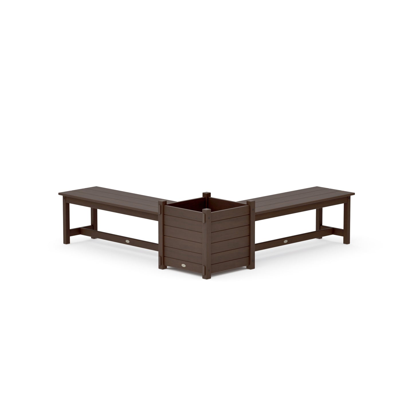 POLYWOOD 48" Nautical L- Shaped Planter Bench Set- Large — Kona