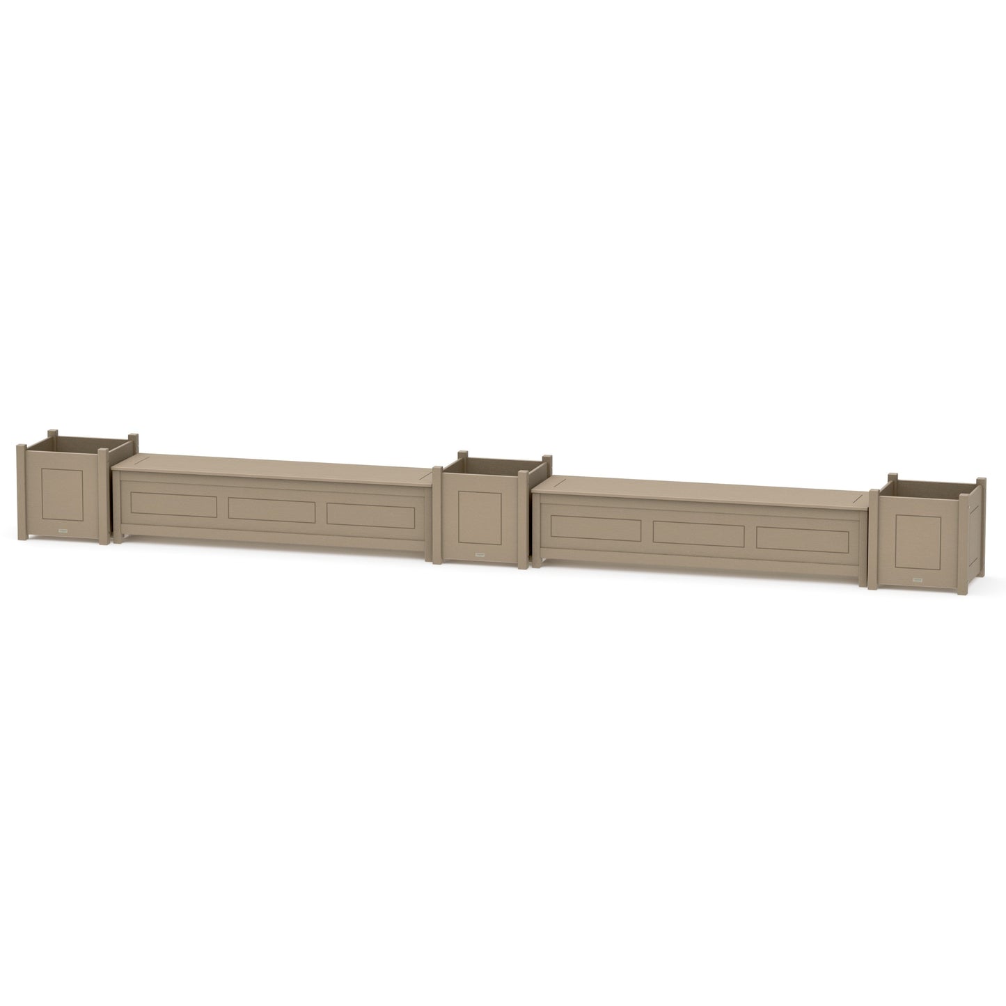 POLYWOOD 72" Country Living Straight Double Planter Storage Bench Set- Large — Vintage Sahara