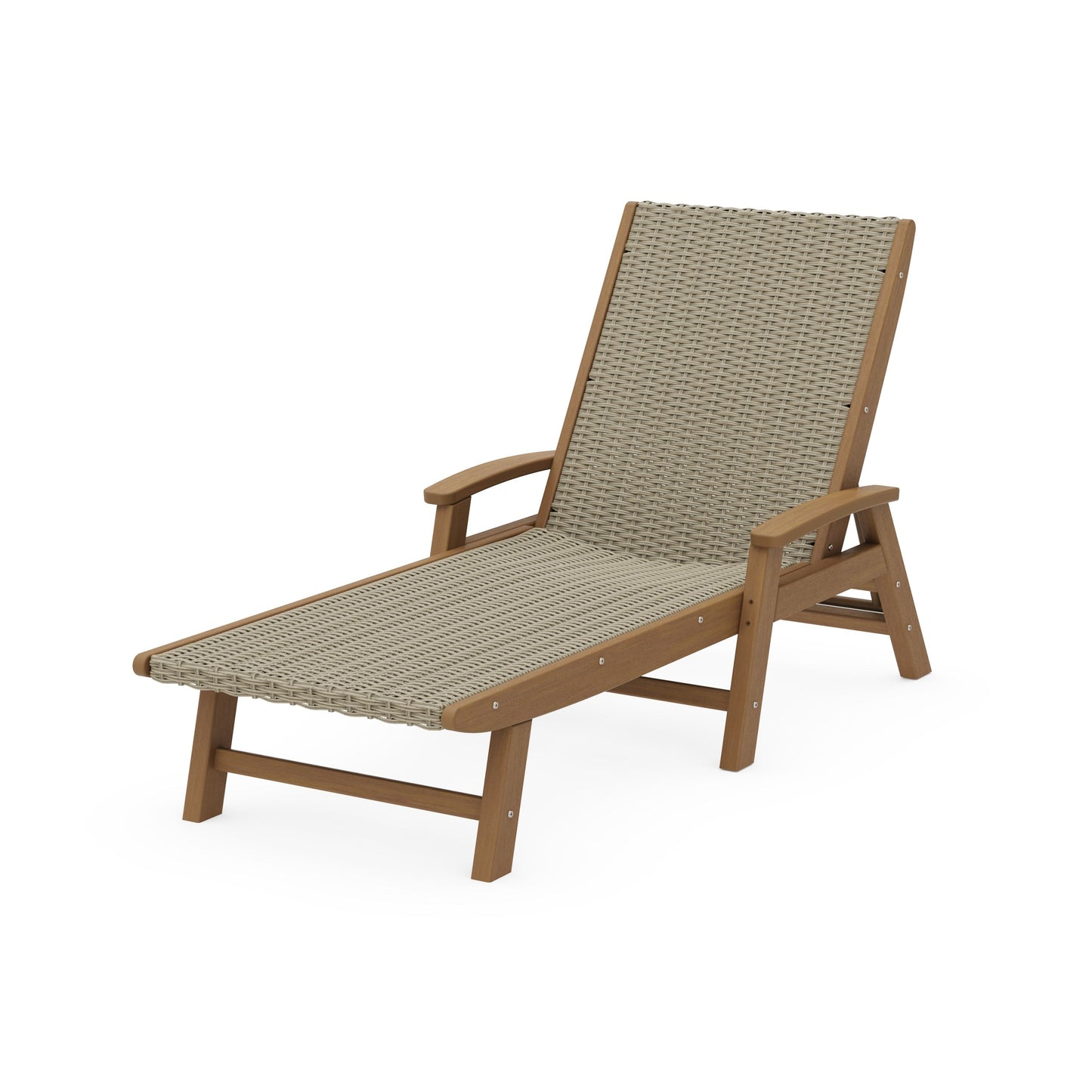 POLYWOOD Coastal Woven Chaise with Arms — Natural / Dune Grass