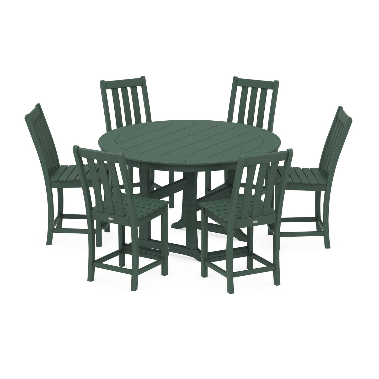 POLYWOOD Vineyard 7-Piece Side Chair Round Counter Set