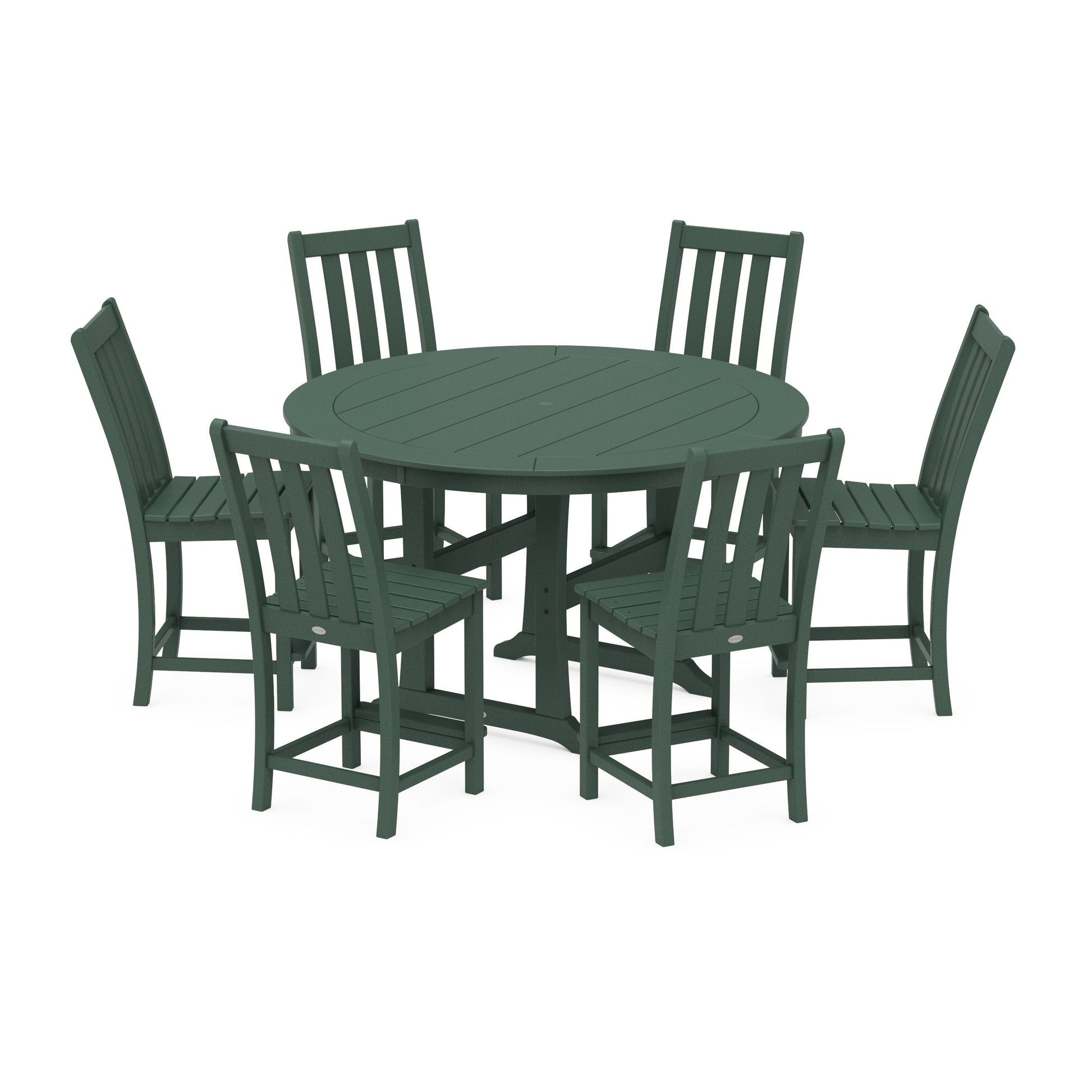 POLYWOOD Vineyard 7-Piece Side Chair Round Counter Set