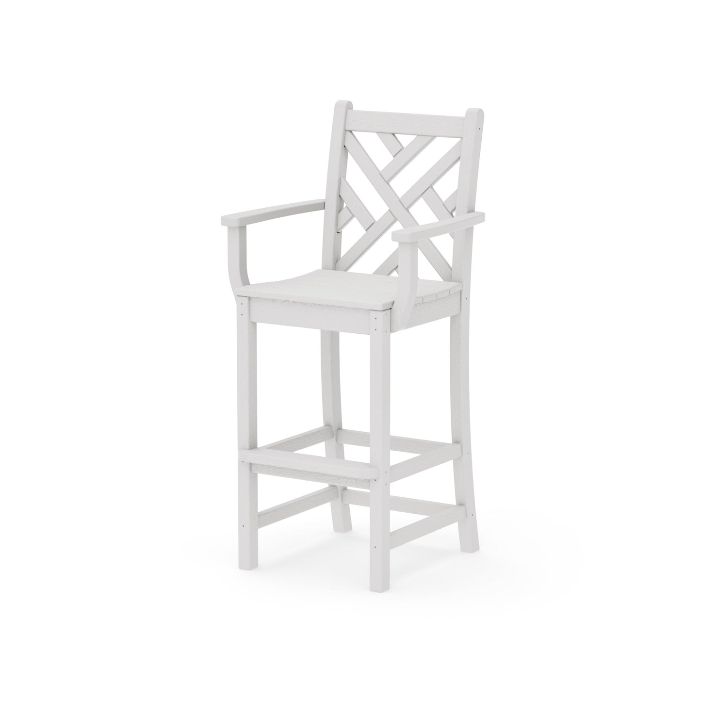 POLYWOOD Chippendale Bar Arm Chair — Vintage White