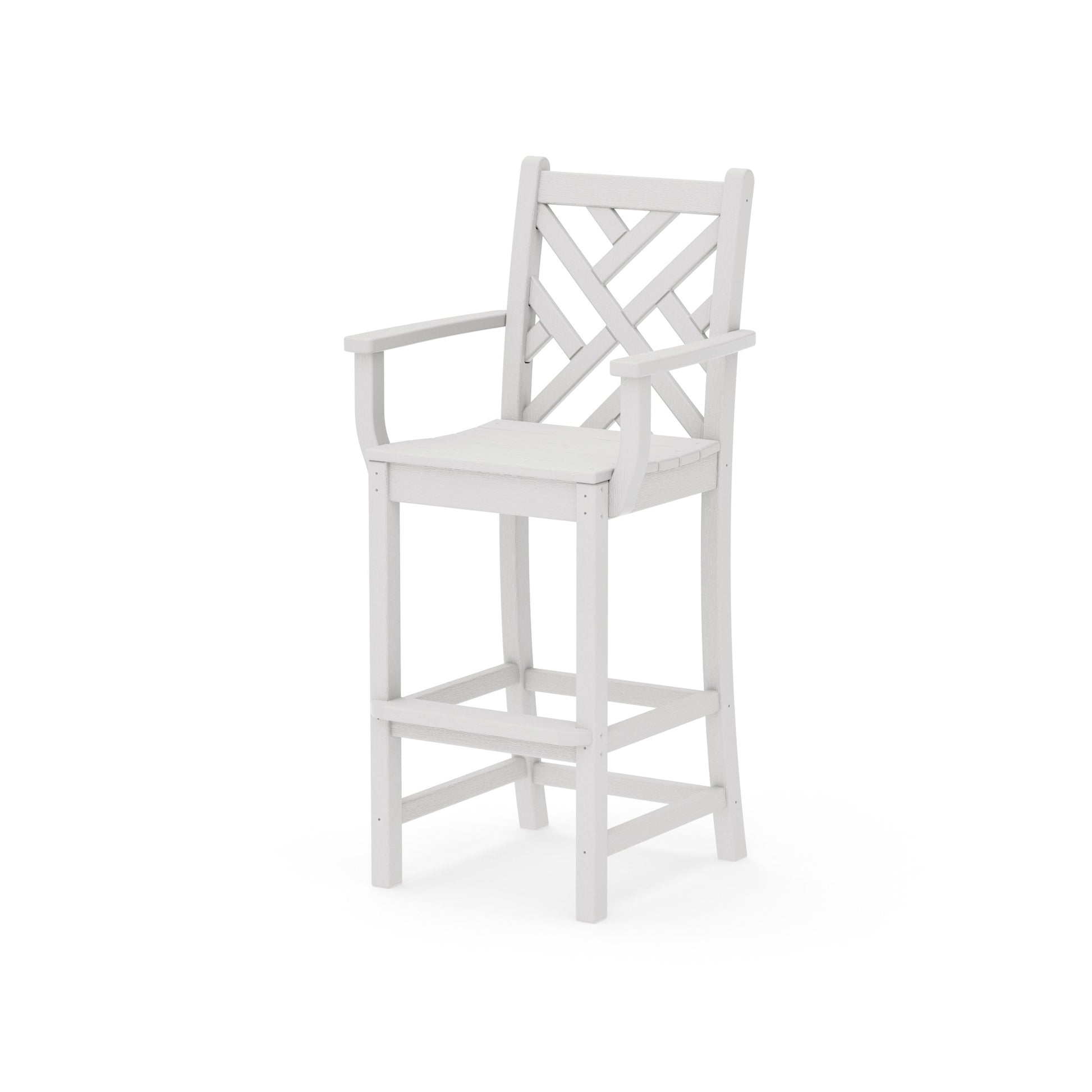 POLYWOOD Chippendale Bar Arm Chair — Vintage White