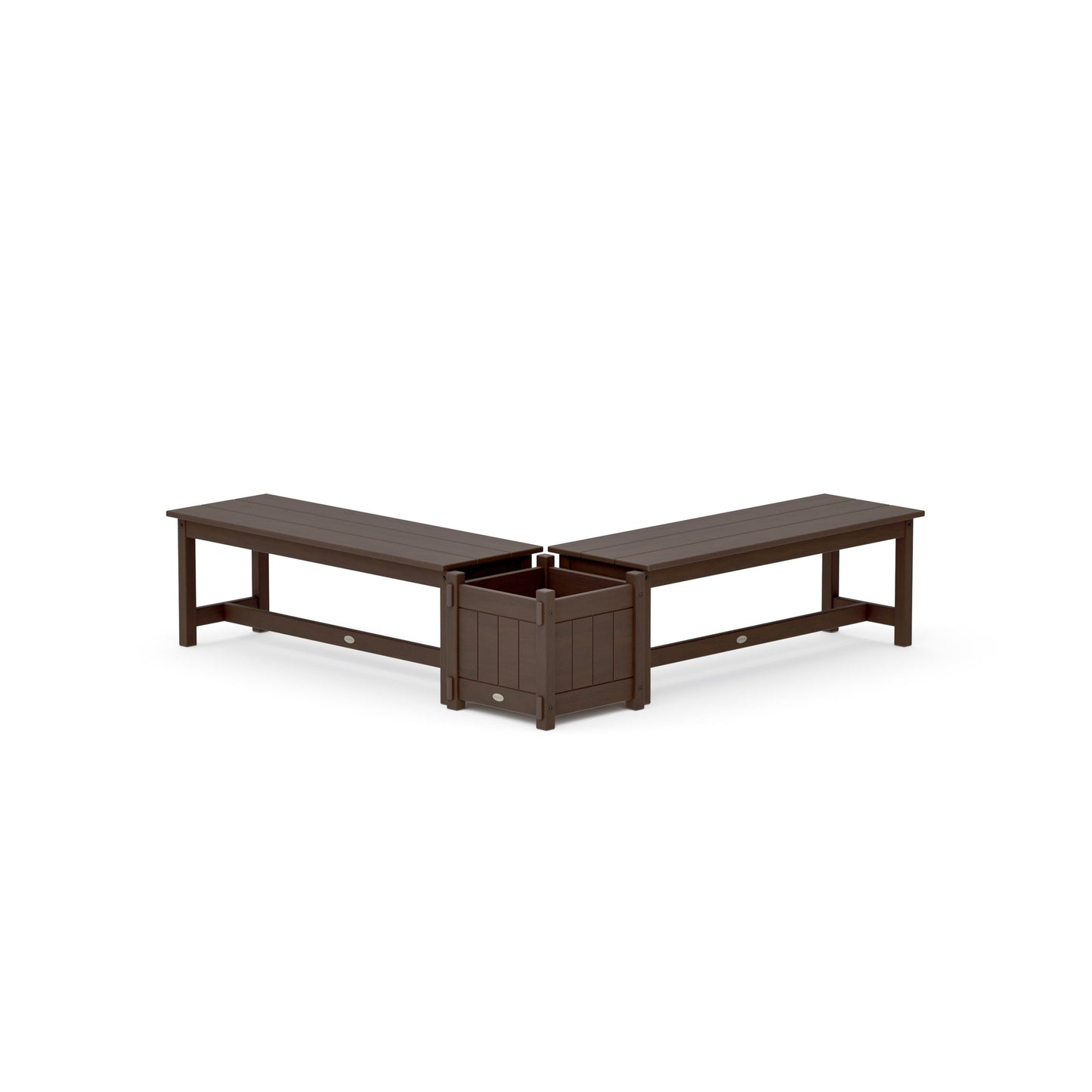 POLYWOOD 48" Vineyard L- Shaped Planter Bench Set — Kona