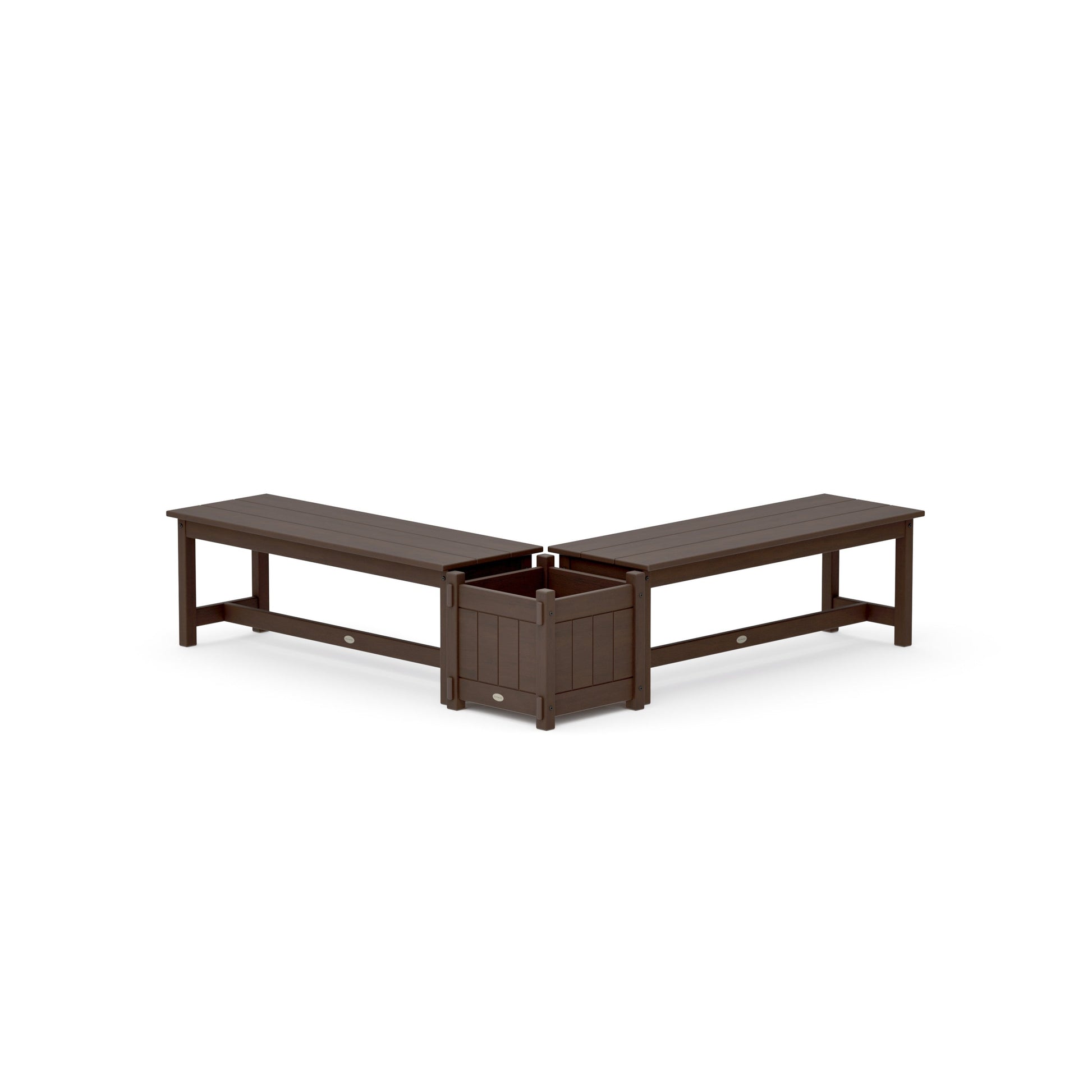POLYWOOD 48" Vineyard L- Shaped Planter Bench Set — Kona
