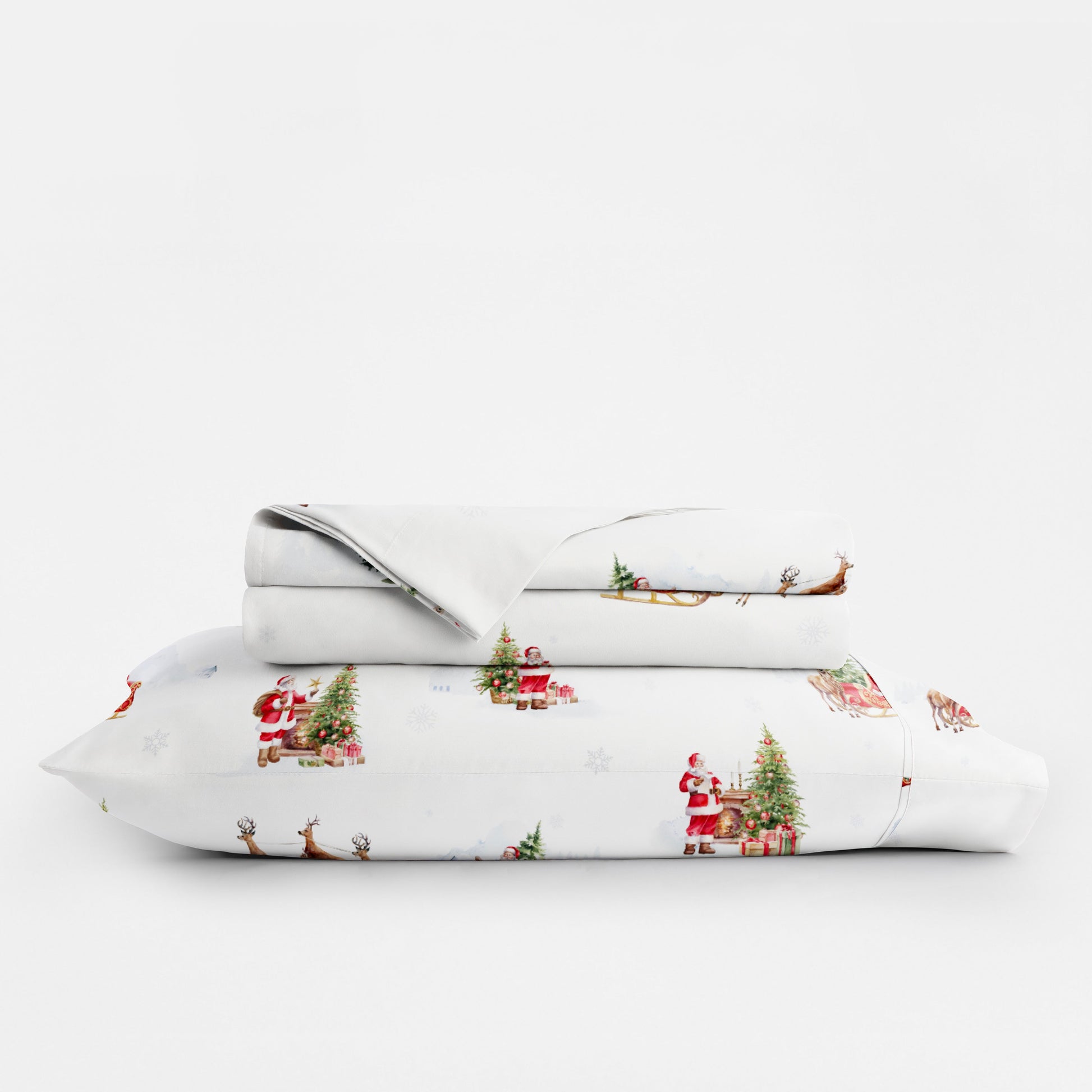 Nostalgic Santa 4-Piece Patterned Sheet Set