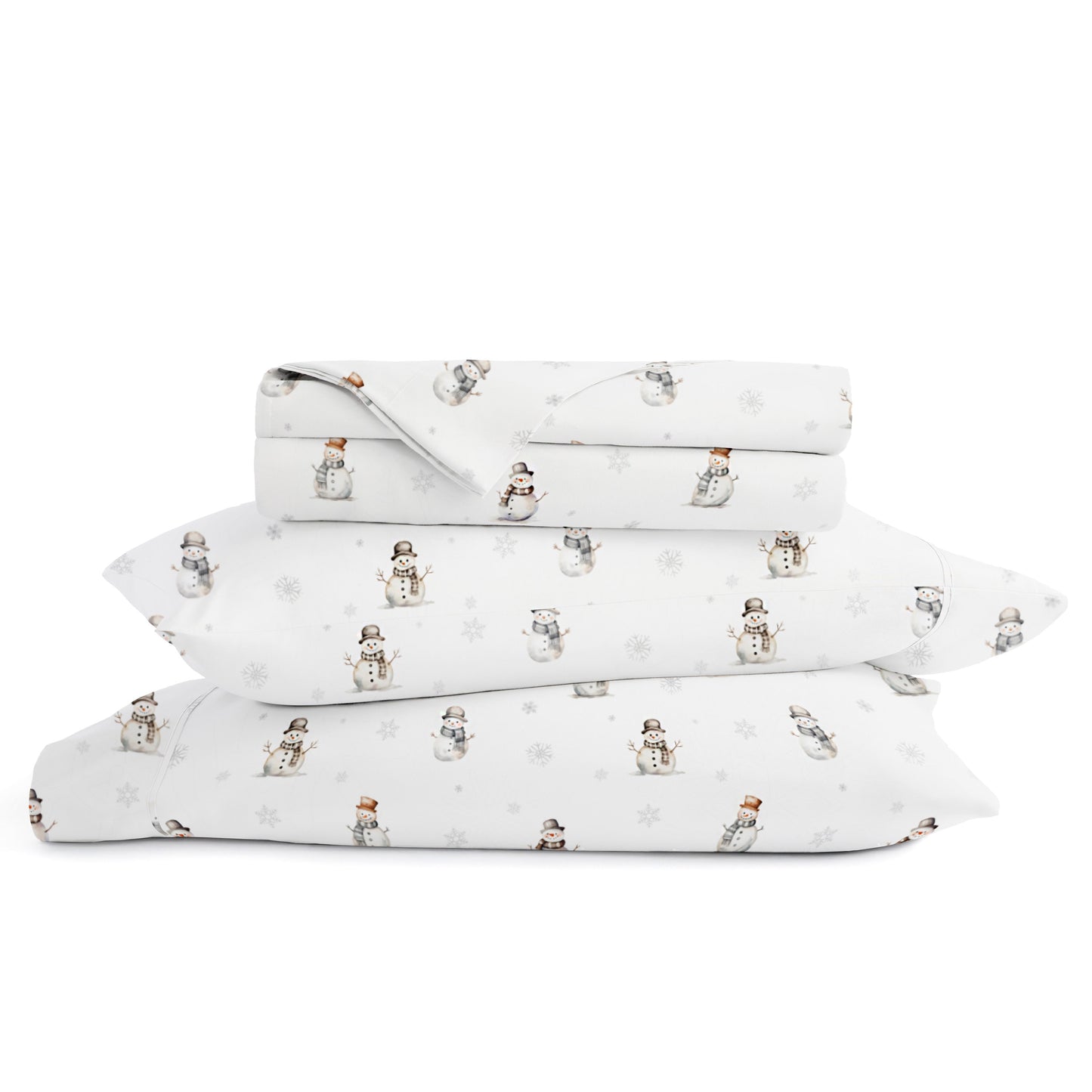 Vintage Snowman 4-Piece Patterned Sheet Set