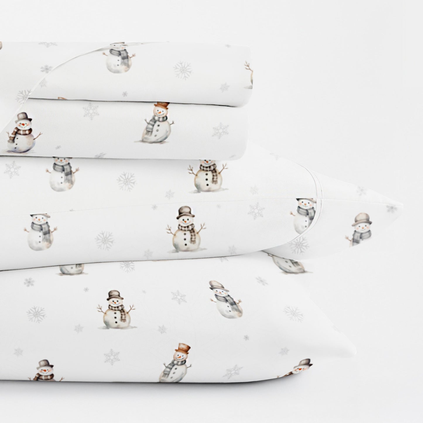Vintage Snowman 4-Piece Patterned Sheet Set