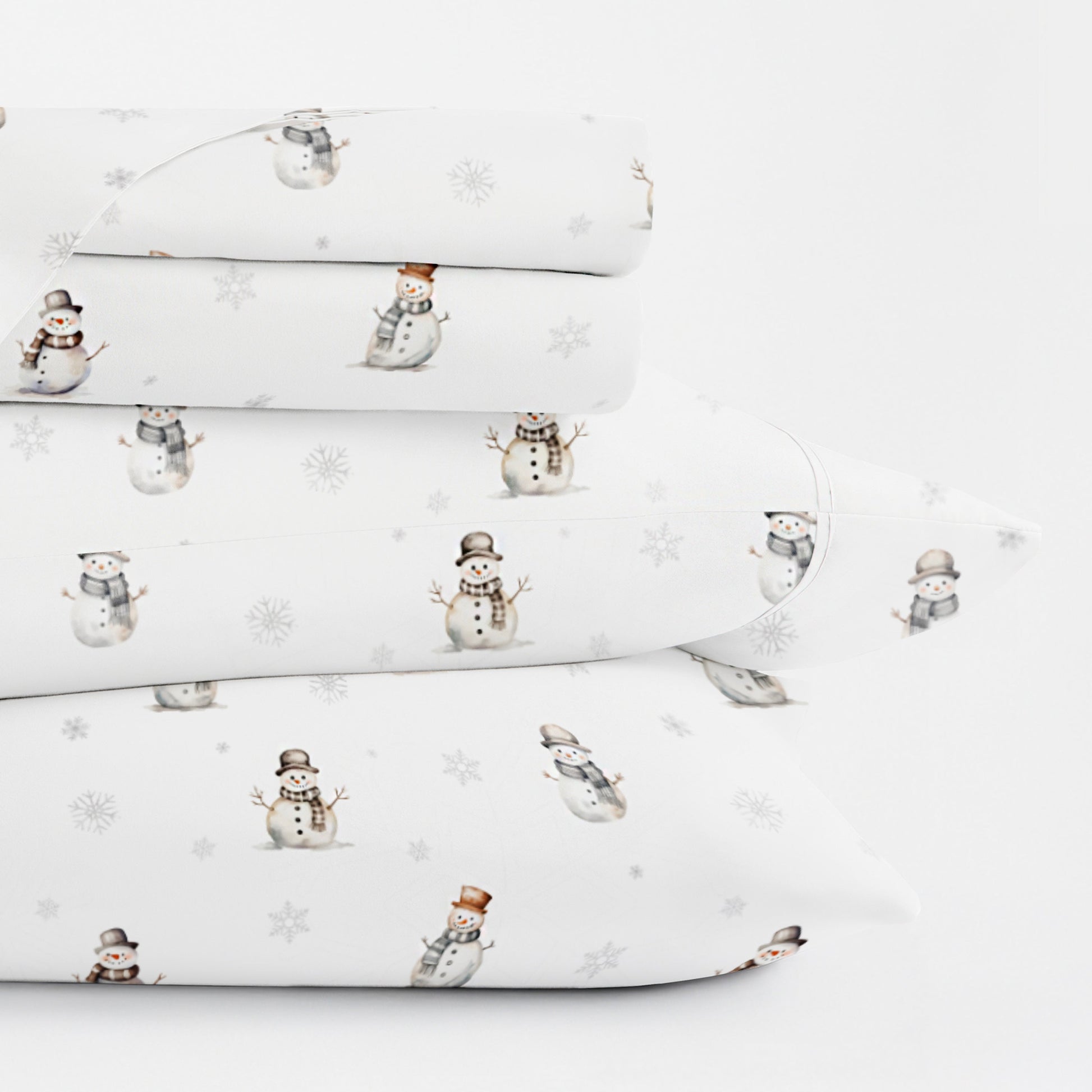 Vintage Snowman 4-Piece Patterned Sheet Set