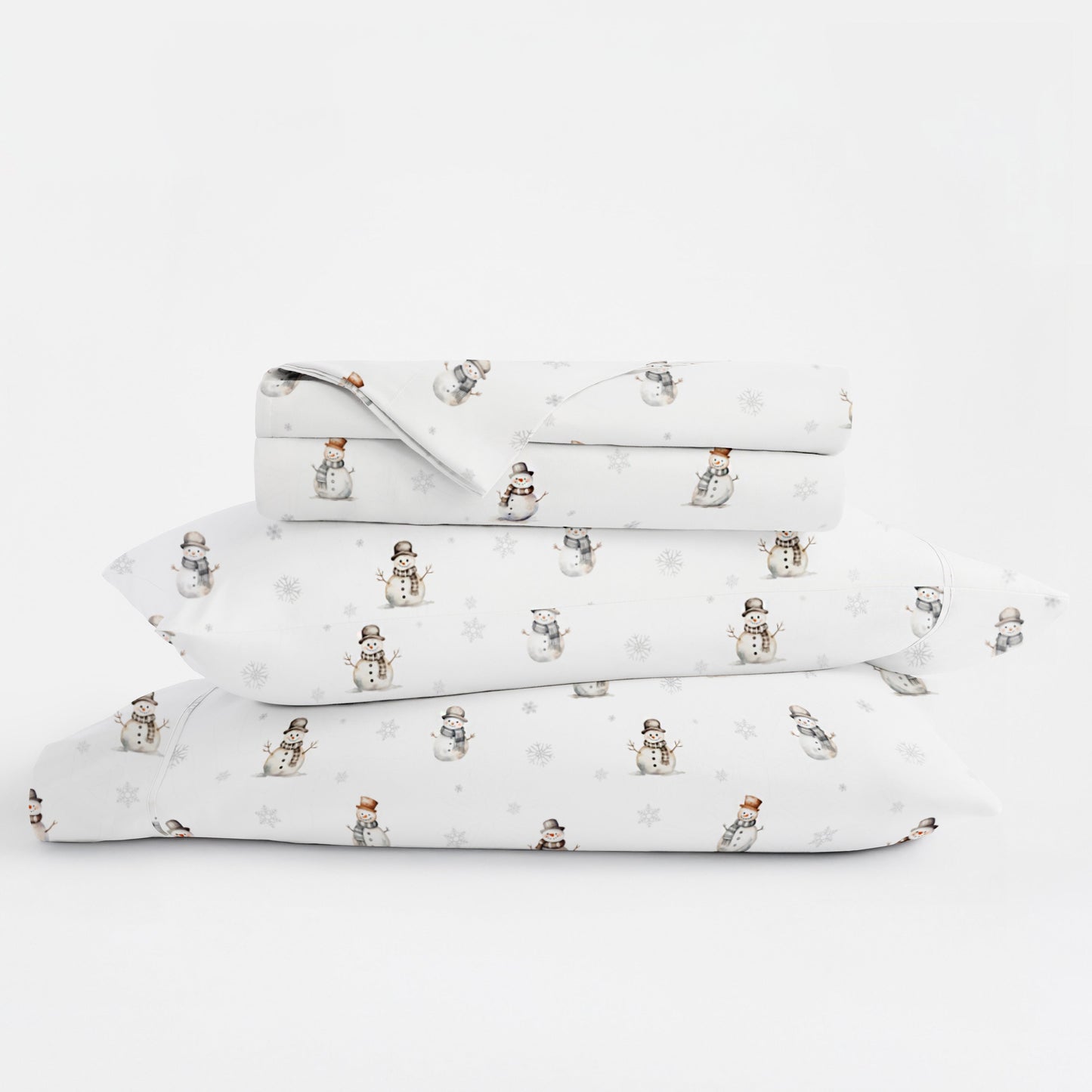 Vintage Snowman 4-Piece Patterned Sheet Set