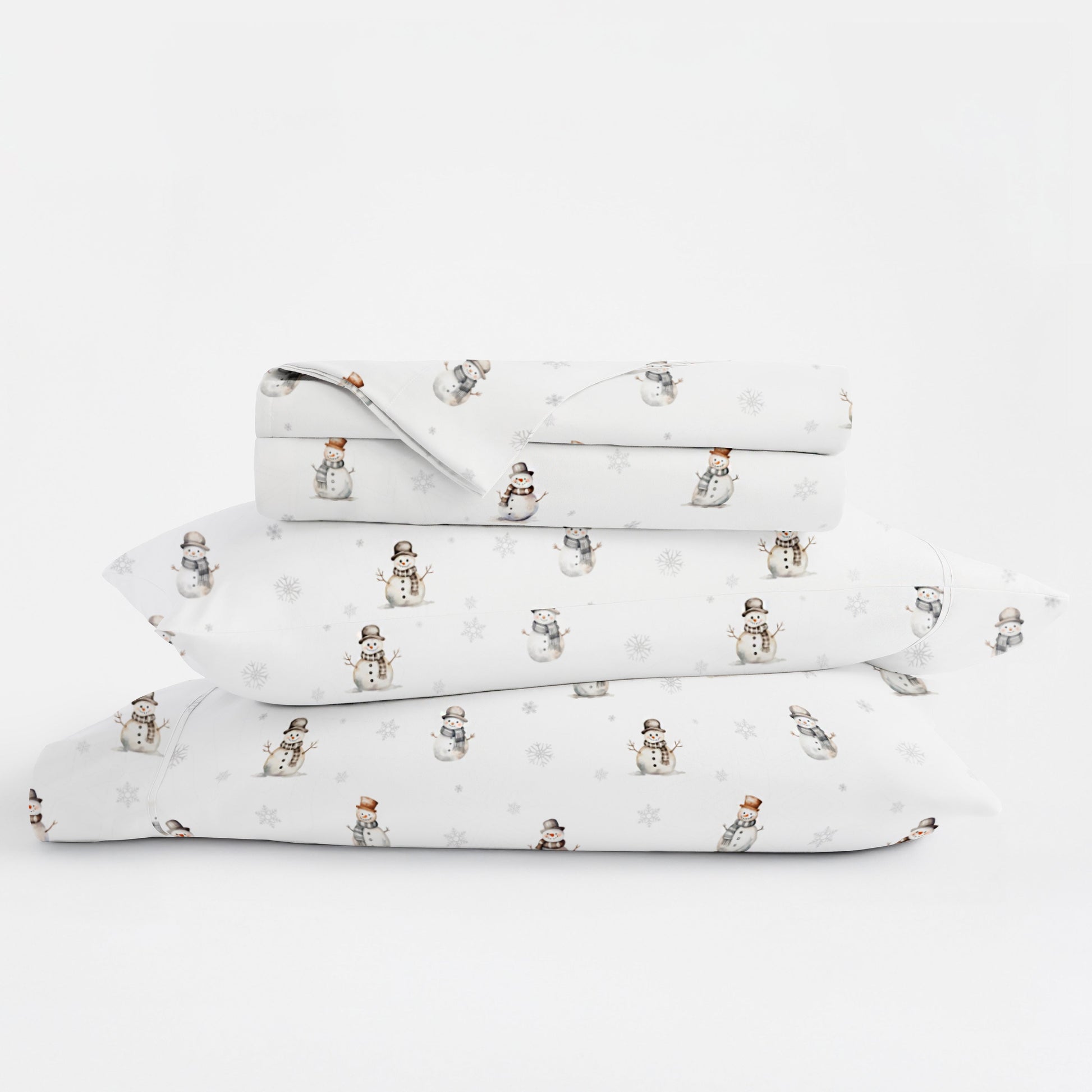 Vintage Snowman 4-Piece Patterned Sheet Set