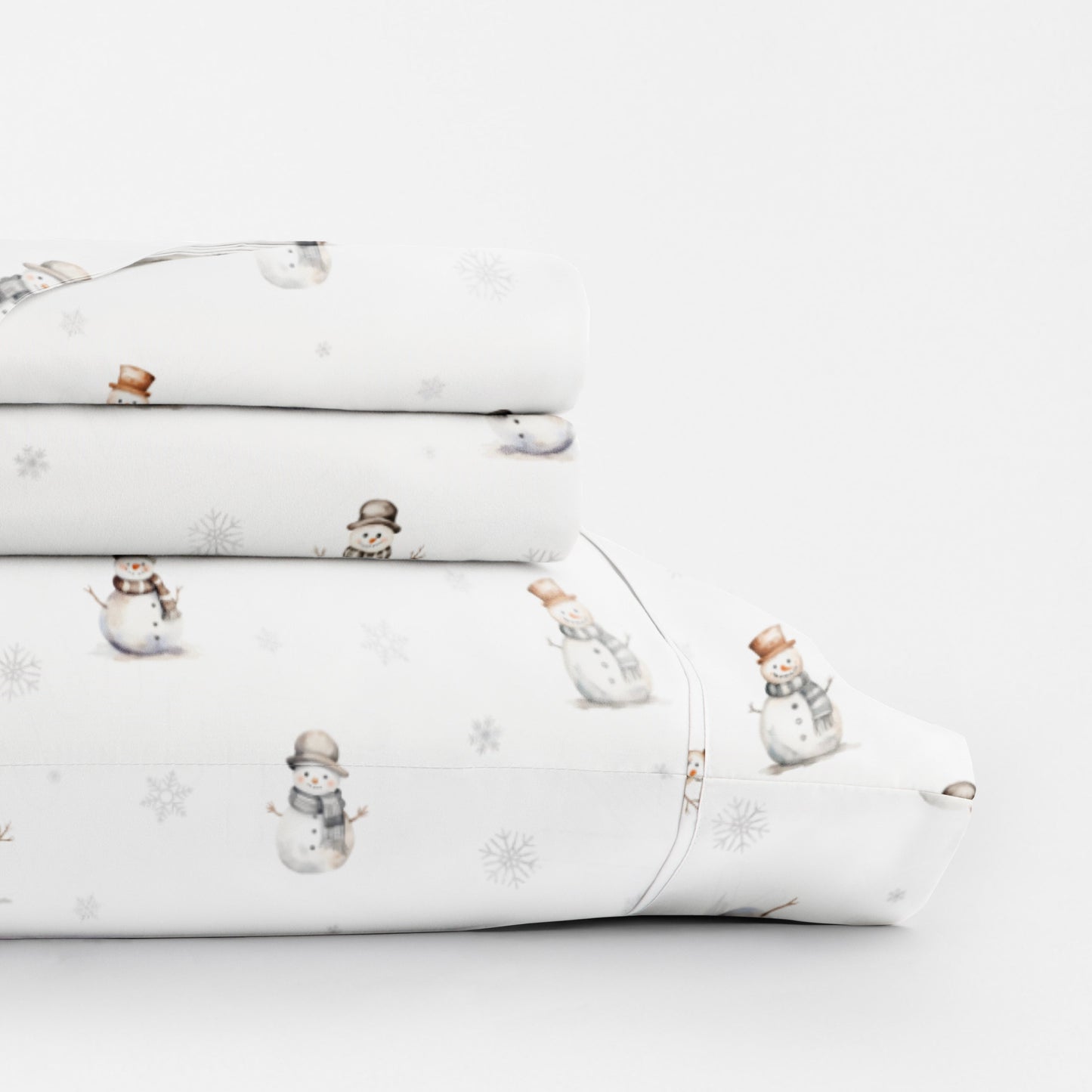 Vintage Snowman 4-Piece Patterned Sheet Set