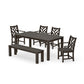 POLYWOOD Chippendale 6-Piece Parsons Dining Set with Bench — Vintage Coffee
