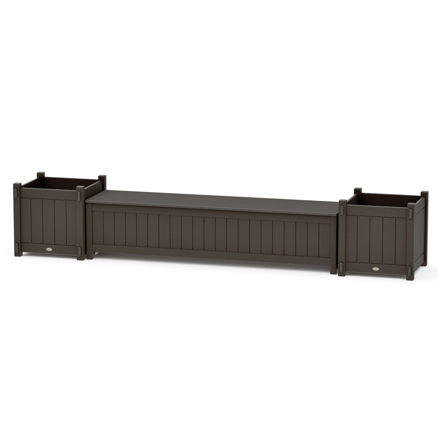 POLYWOOD 72" Vineyard Straight Planter Storage Bench Set- Large — Vintage Coffee