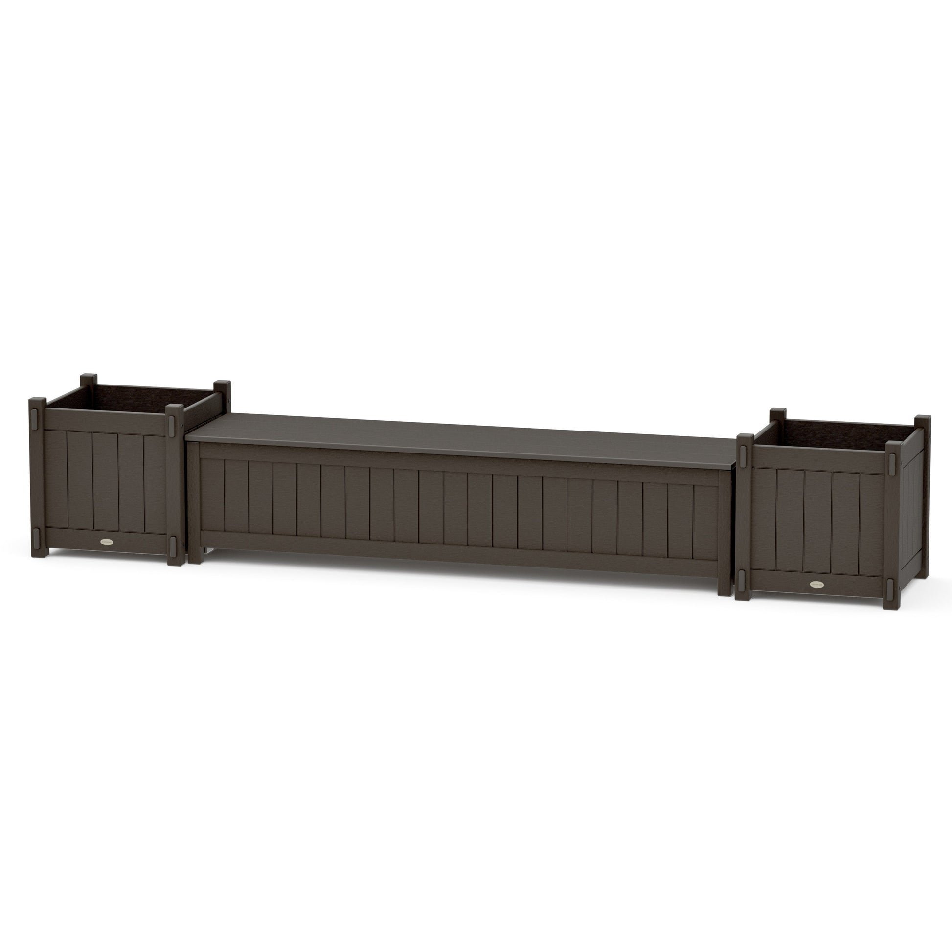 POLYWOOD 72" Vineyard Straight Planter Storage Bench Set- Large — Vintage Coffee