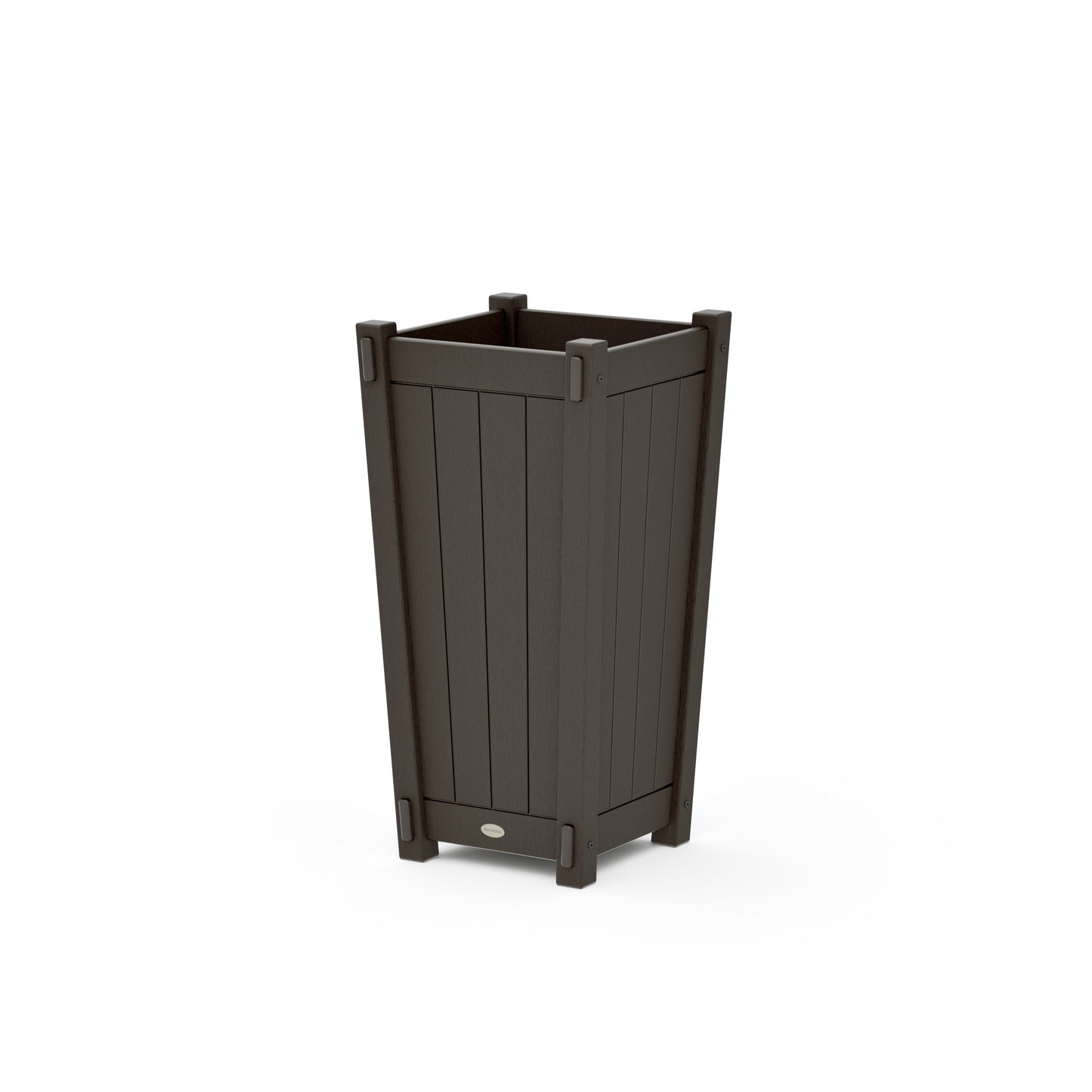 POLYWOOD Vineyard Tapered Square Planter Box — Vintage Coffee